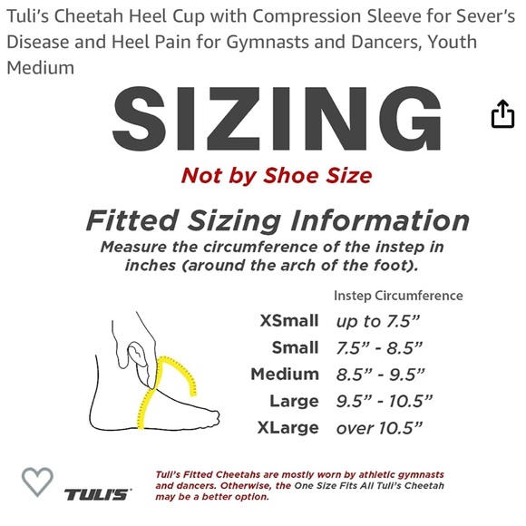 NWT - Tuli's Heel Cup For Gymnasts & Dancers - Size Medium - Picture 3 of 10